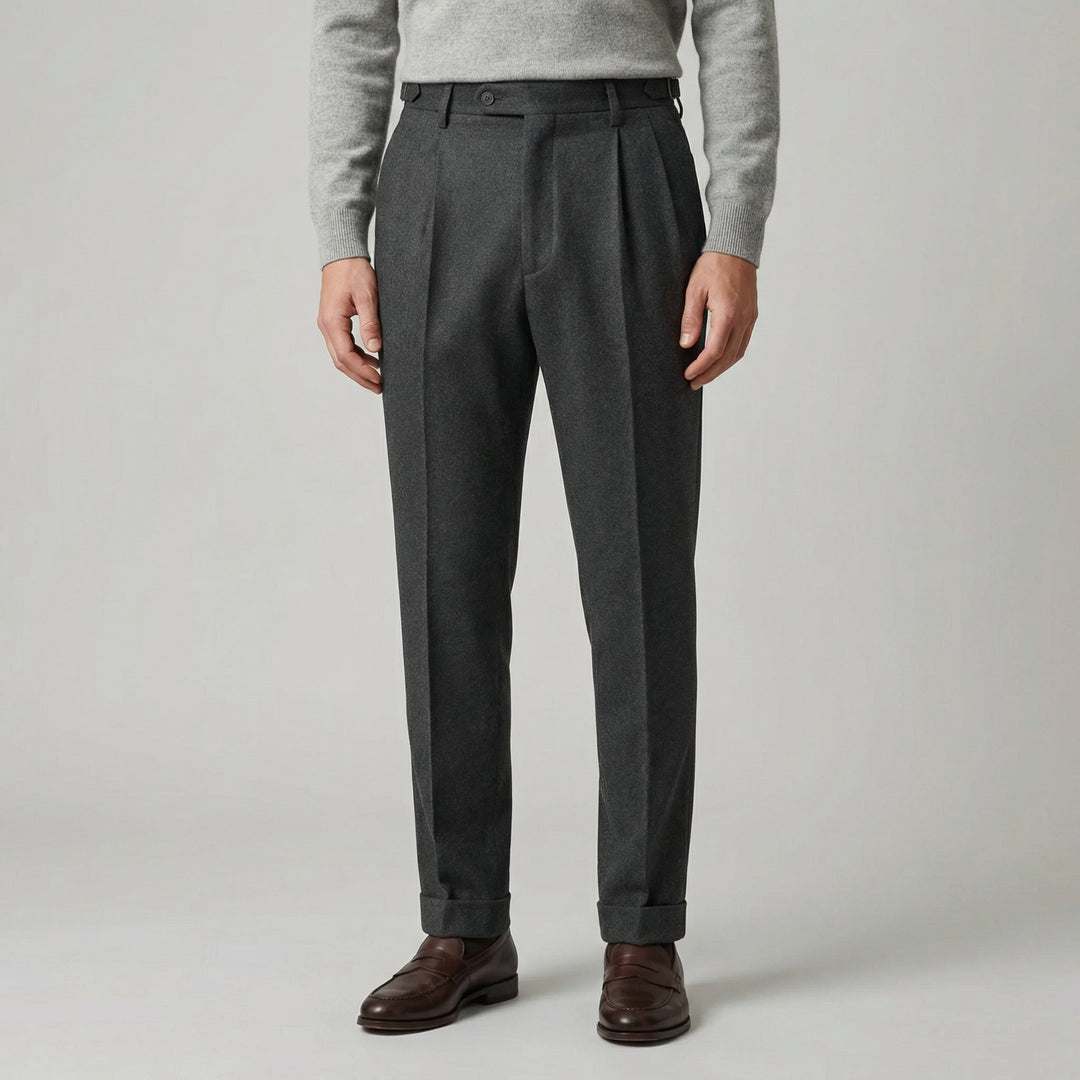 Men’s Merino Wool Trousers Slim Fit Tailored Dress Pants