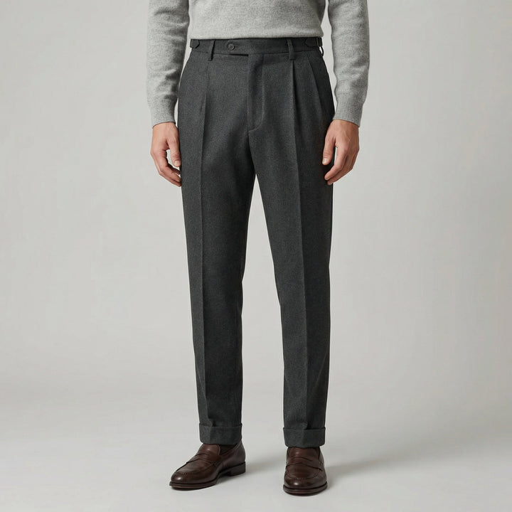 Men’s Merino Wool Trousers Slim Fit Tailored Dress Pants