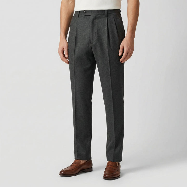 Men’s Merino Wool Trousers Slim Fit Tailored Dress Pants