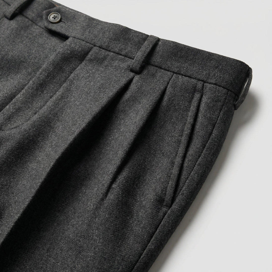 Men’s Merino Wool Trousers Slim Fit Tailored Dress Pants