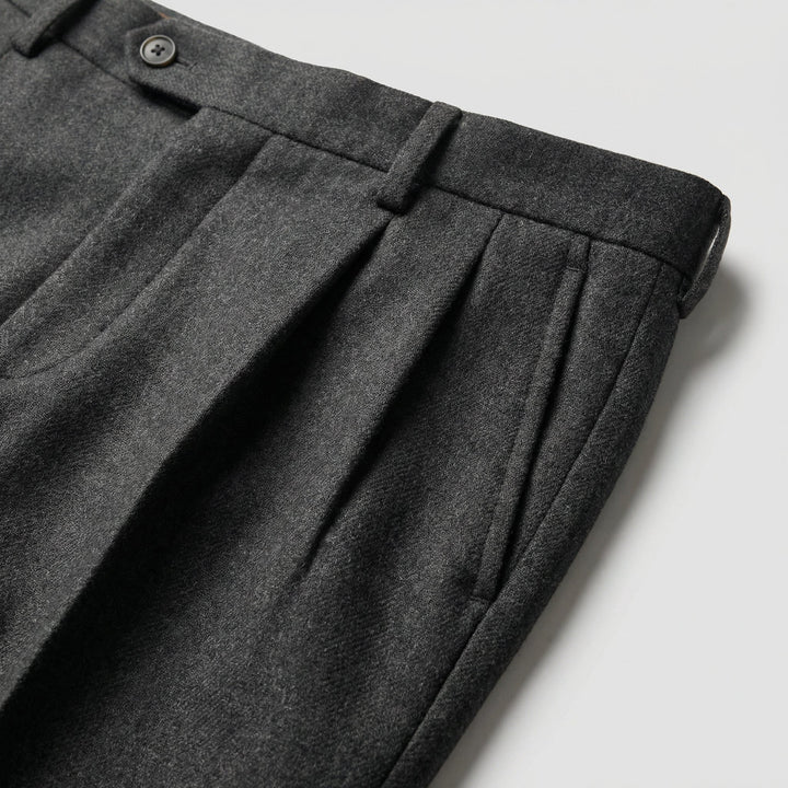 Men’s Merino Wool Trousers Slim Fit Tailored Dress Pants