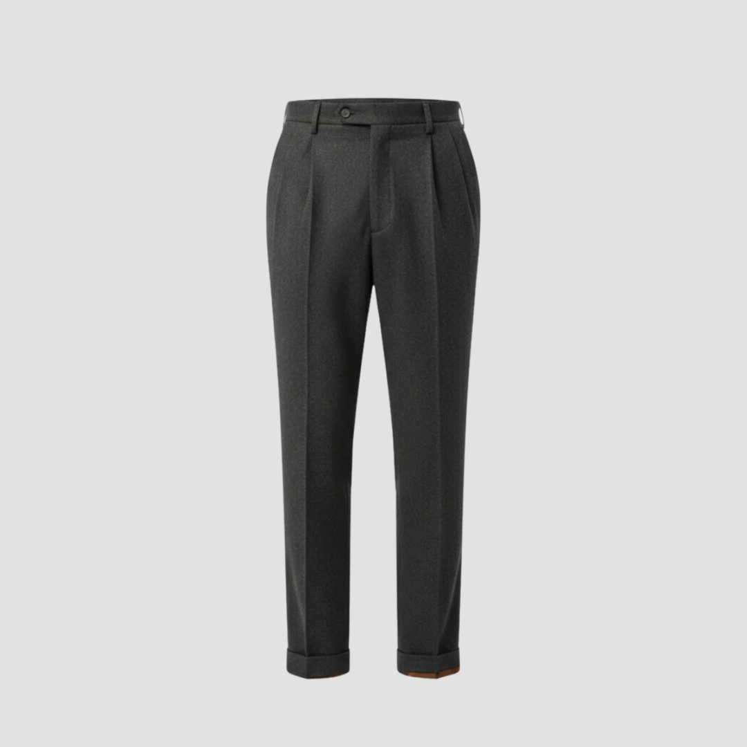 Men’s Merino Wool Trousers Slim Fit Tailored Dress Pants