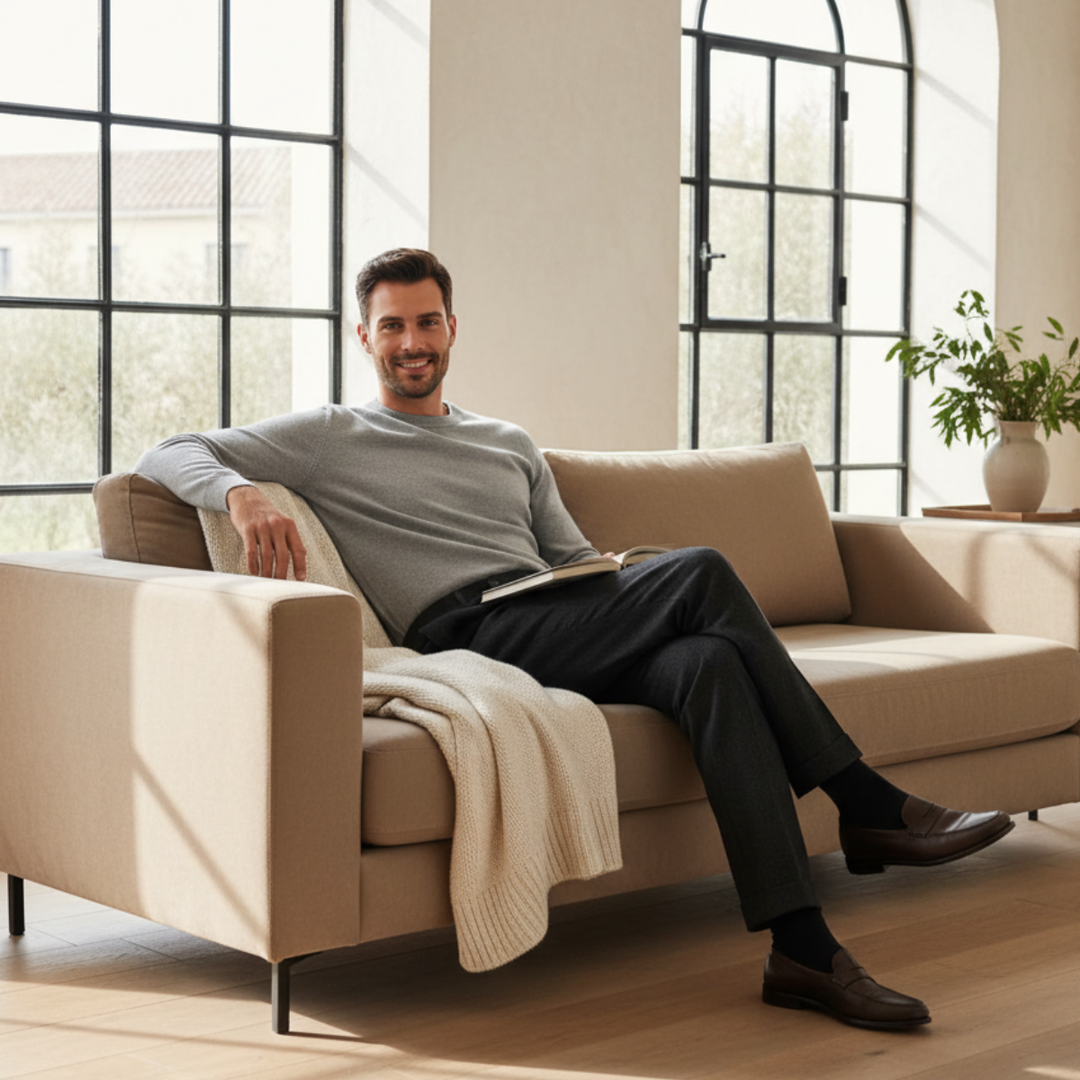 Men’s Merino Wool Trousers Slim Fit Tailored Dress Pants