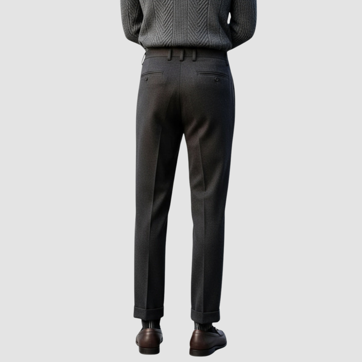 Men’s Merino Wool Trousers Slim Fit Tailored Dress Pants