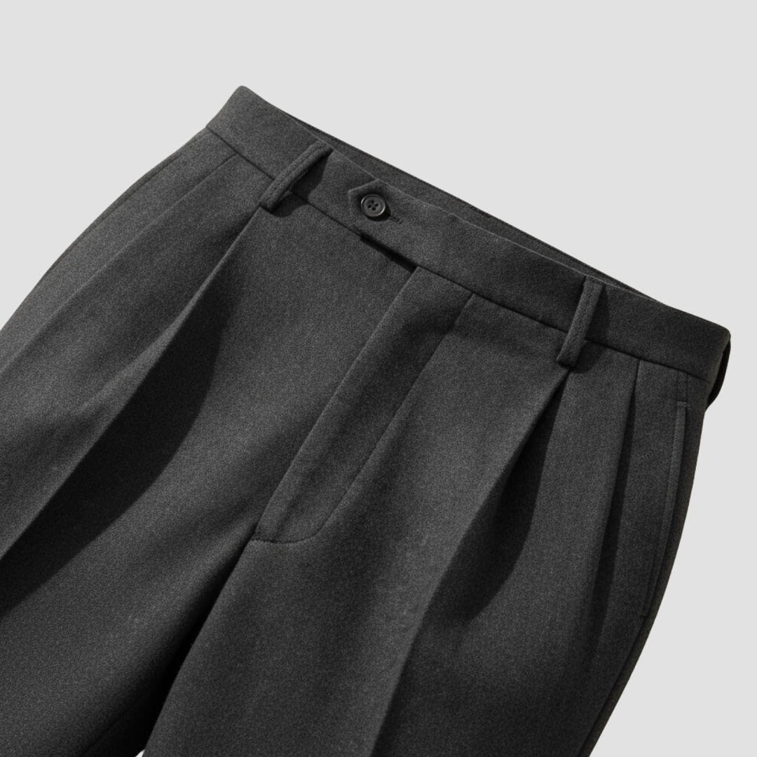 Men’s Merino Wool Trousers Slim Fit Tailored Dress Pants