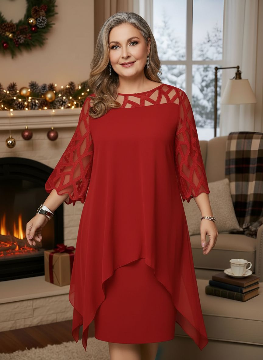 Women's Chiffon Layered Evening Party Cocktail Wedding Guest Dress