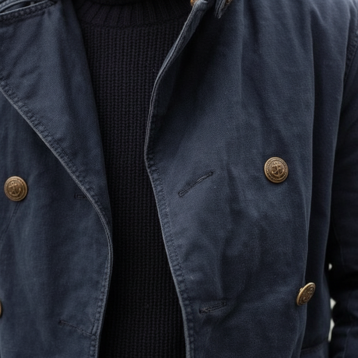 Men's Double Breasted Fleece Blend Pea Coat