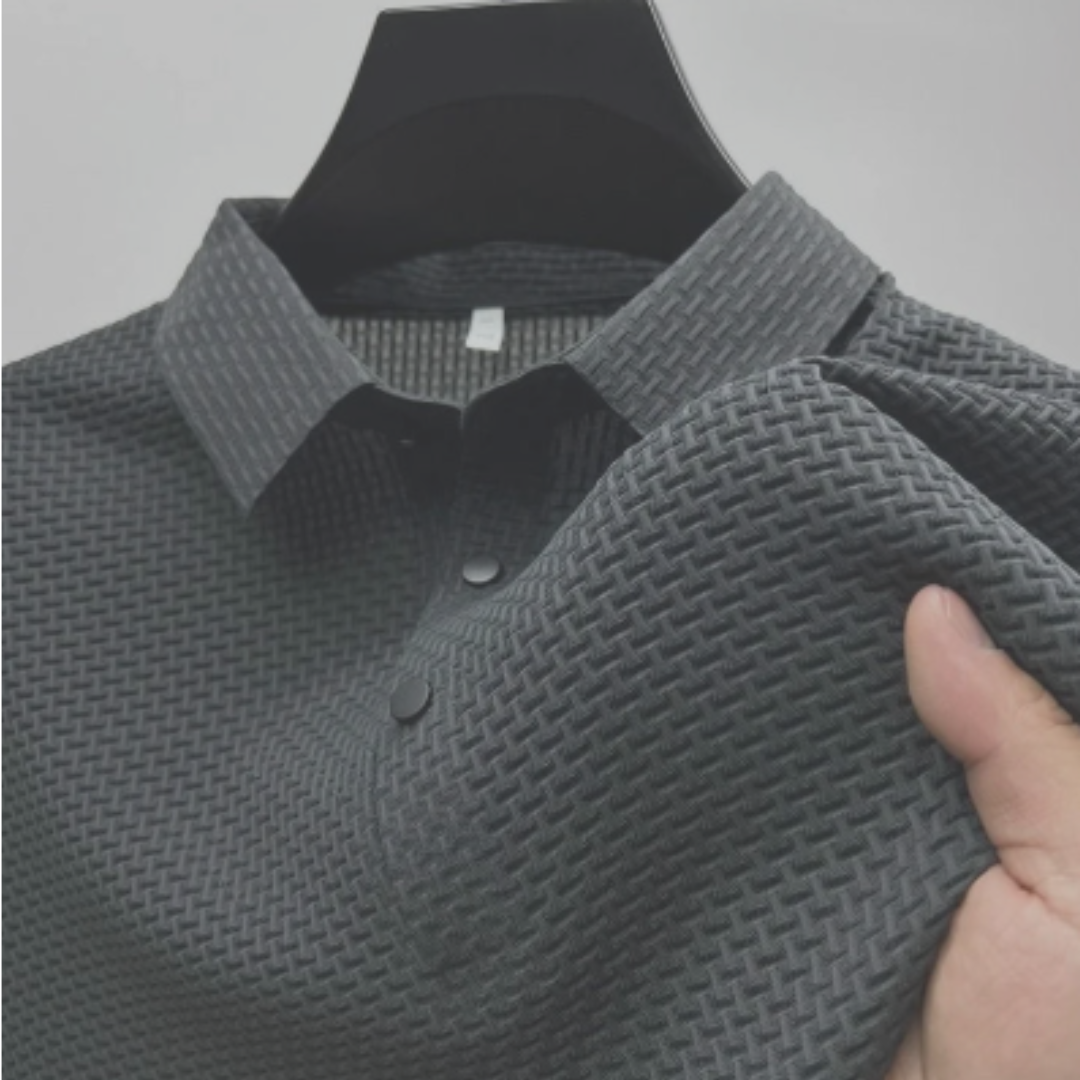 Polo Shirt Men's Premium Knit Wool Blend Short Sleeve Slim Fit Casual Top