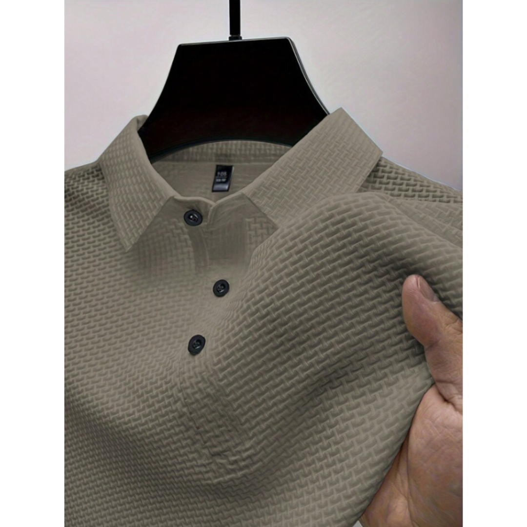 Polo Shirt Men's Premium Knit Wool Blend Short Sleeve Slim Fit Casual Top