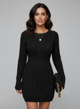 Women’s Wool Cable-Knit Bodycon Mini Dress