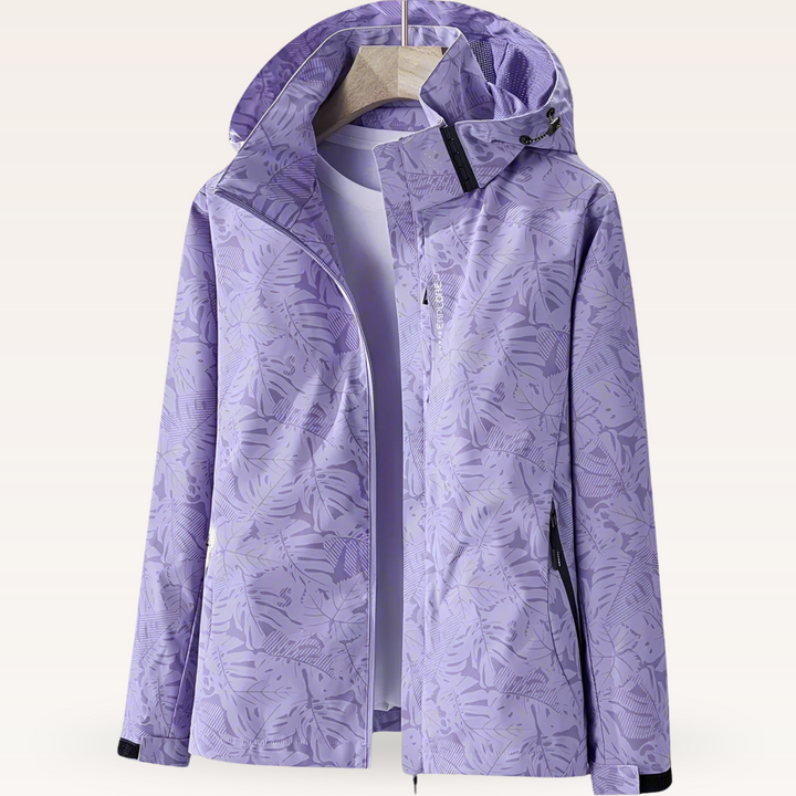 Women's Waterproof Fleece-Lined Hooded Lightweight Jacket