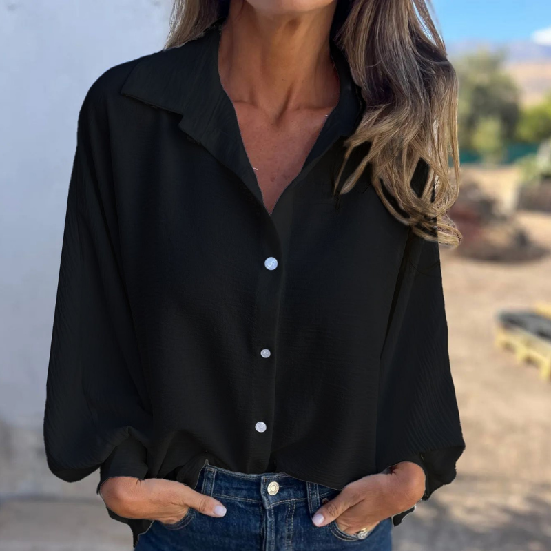 Women's Linen Blouse Long Sleeve Casual Button Down Shirt