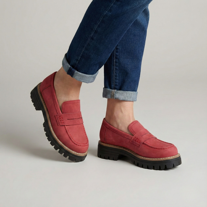 Loafers Women's Suede Leather Platform Slip On Shoes