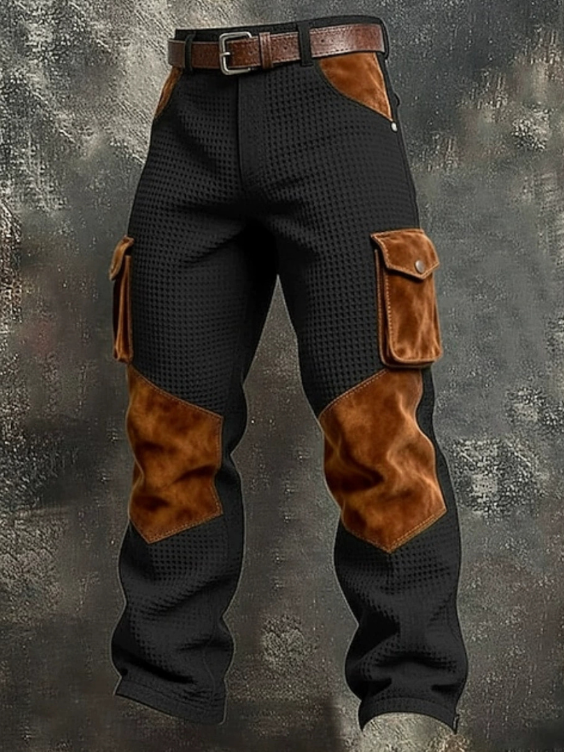 Men's Reinforced Linen-Blend Cargo Trousers