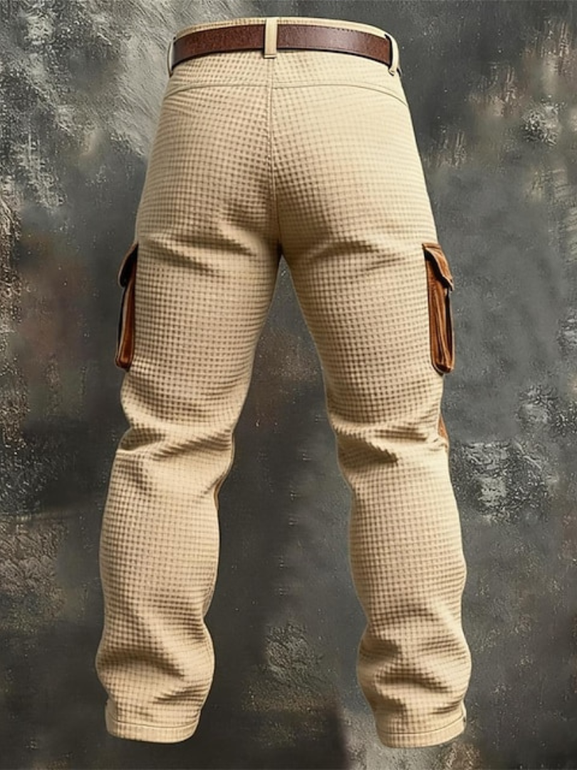 Men's Reinforced Linen-Blend Cargo Trousers