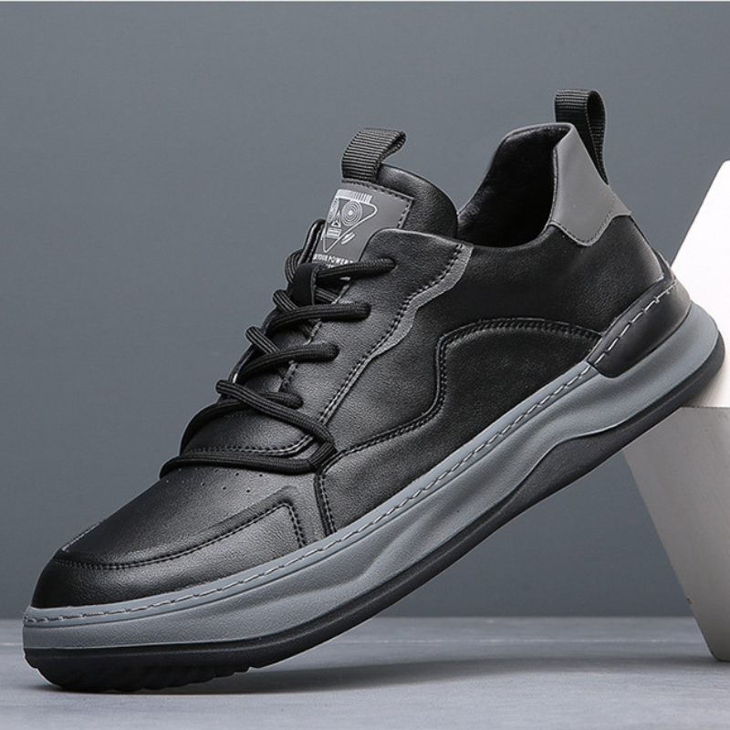 Men's Leather Fashion Sneakers Casual Walking Shoes