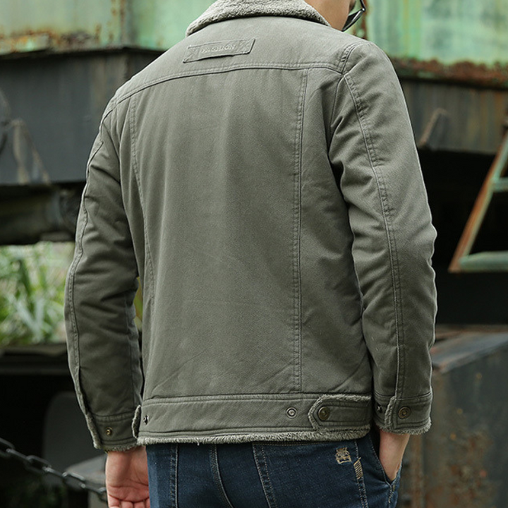 Men's Fleece Lined Trucker Cargo Work Jacket