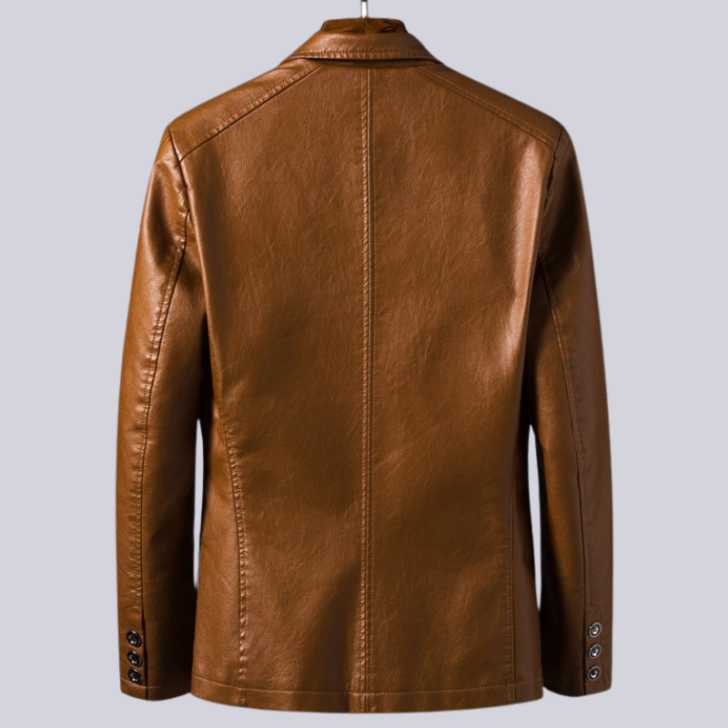 Men's Leather Blazer Suit Jacket Outerwear