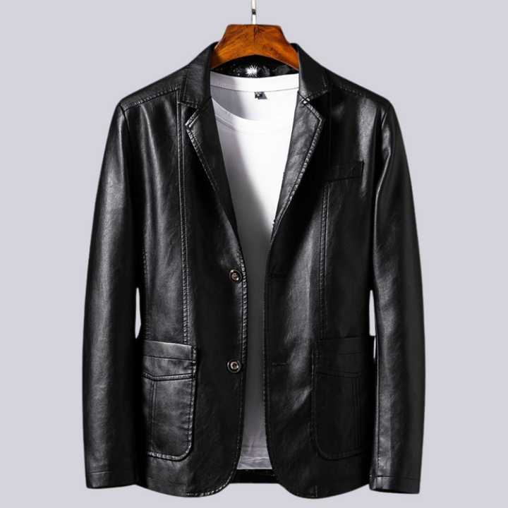 Men's Leather Blazer Suit Jacket Outerwear