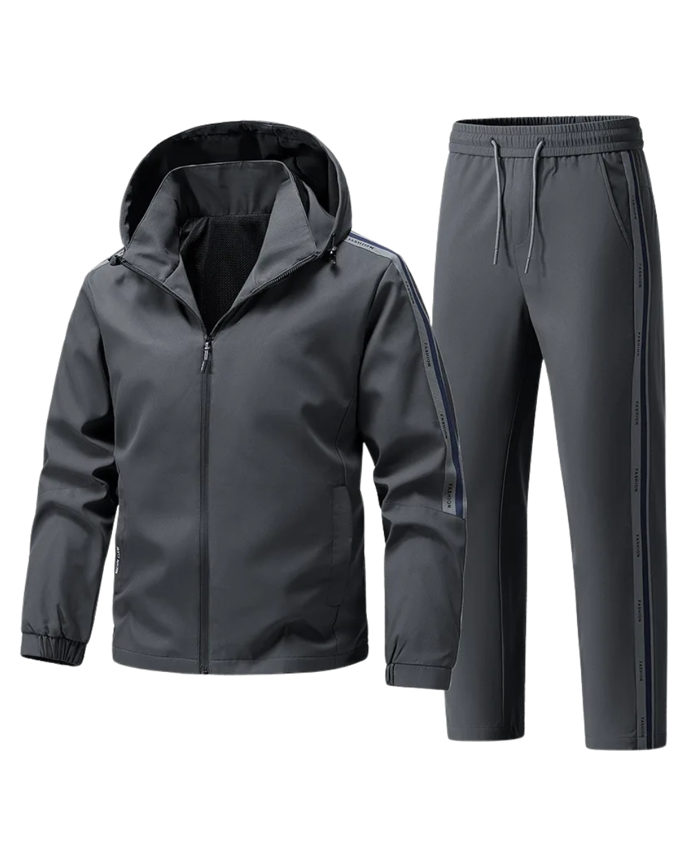 Men's Fleece Tracksuit Zip Up Hooded Sweatsuit Set