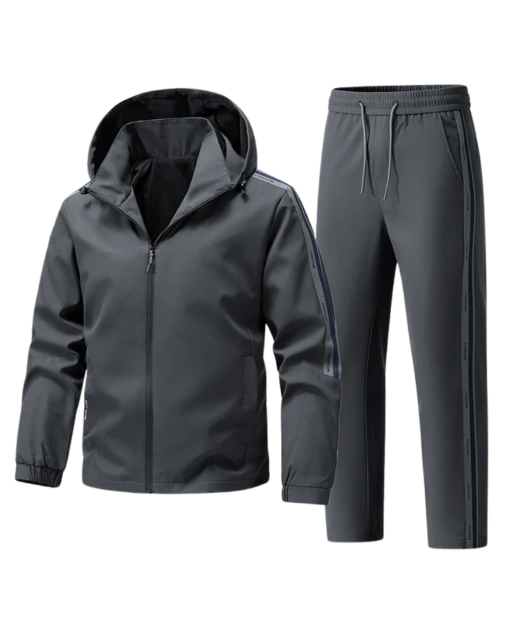 Men's Fleece Tracksuit Zip Up Hooded Sweatsuit Set