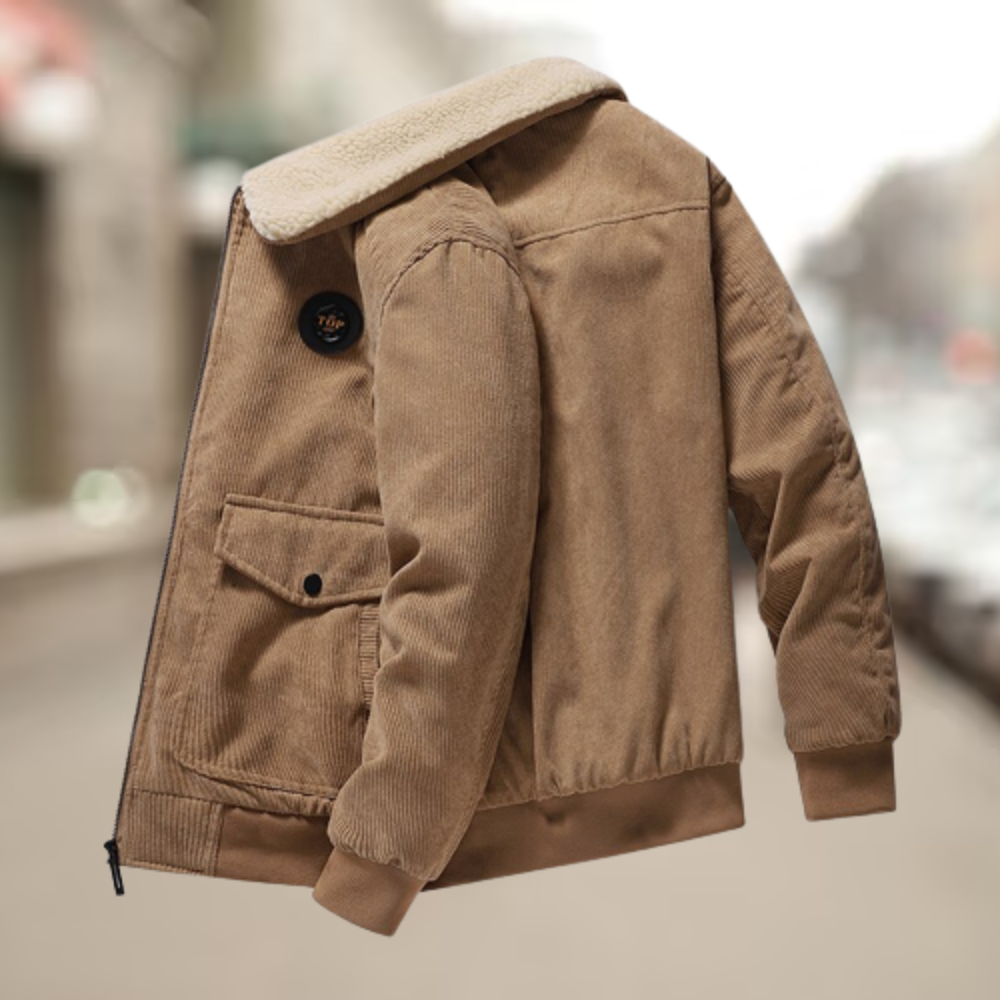 Men’s Corduroy Fleece-Lined Trucker Jacket
