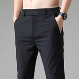Men's Wool Blend Slim Fit Formal Dress Trousers