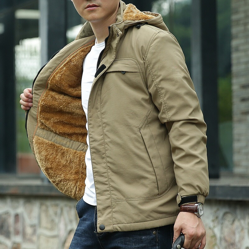 Men's Fleece Lined Hooded Jacket