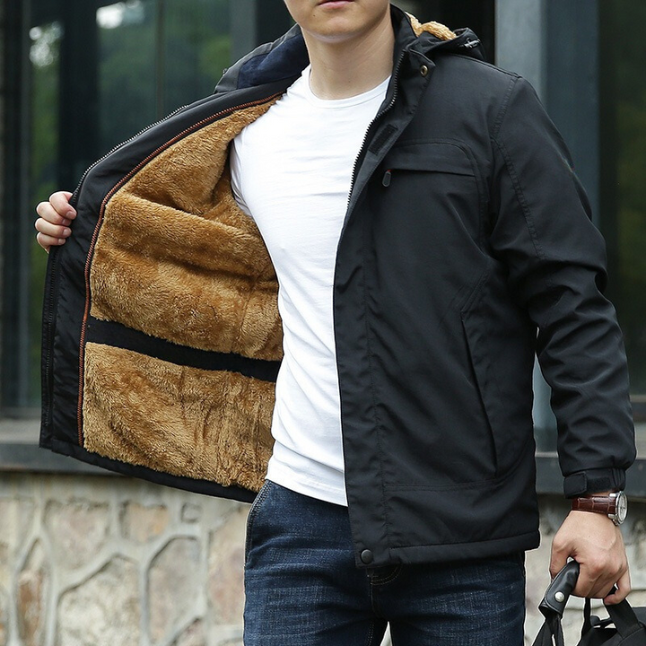 Men's Fleece Lined Hooded Jacket