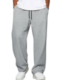 Men's Fleece Sweatpants Wide Leg Lounge Pants