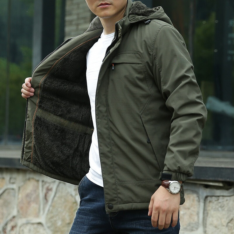 Men's Fleece Lined Hooded Jacket