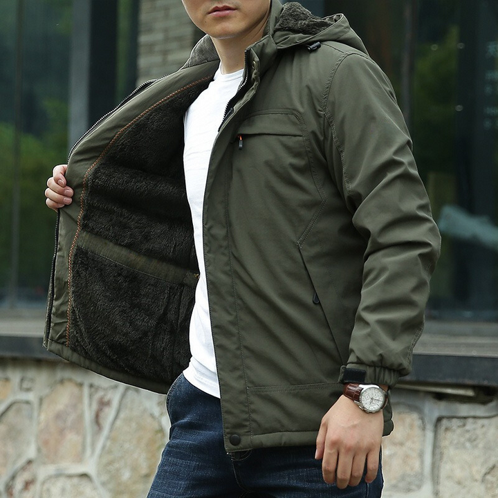 Men's Fleece Lined Hooded Jacket
