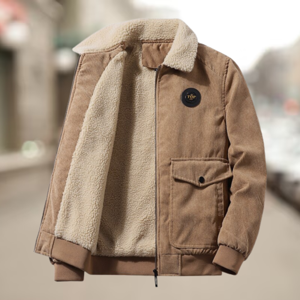 Men’s Corduroy Fleece-Lined Trucker Jacket