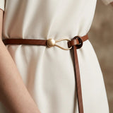 Women's Leather Slim Buckle Waist Belt