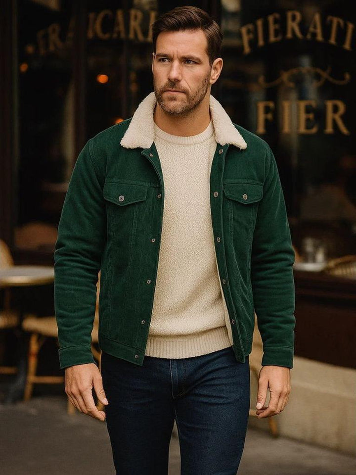 Men’s Wool-Blend Suede Trucker Jacket