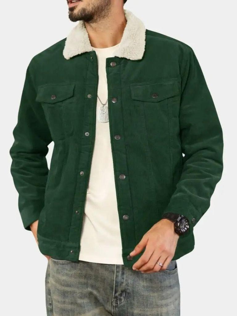 Men’s Wool-Blend Suede Trucker Jacket