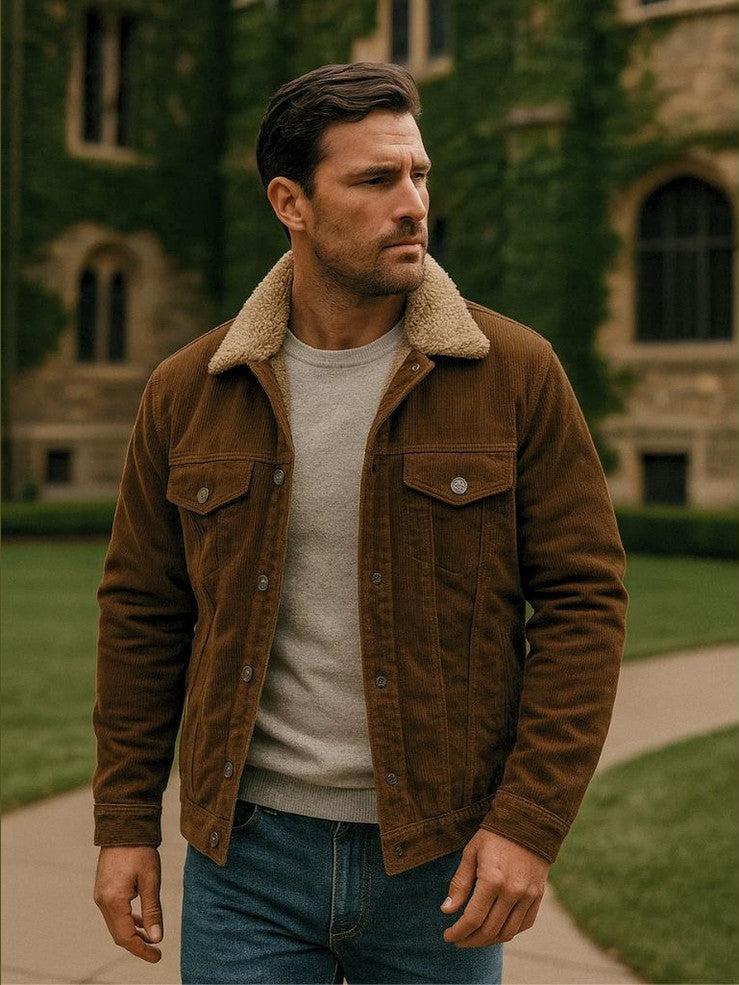 Men’s Wool-Blend Suede Trucker Jacket