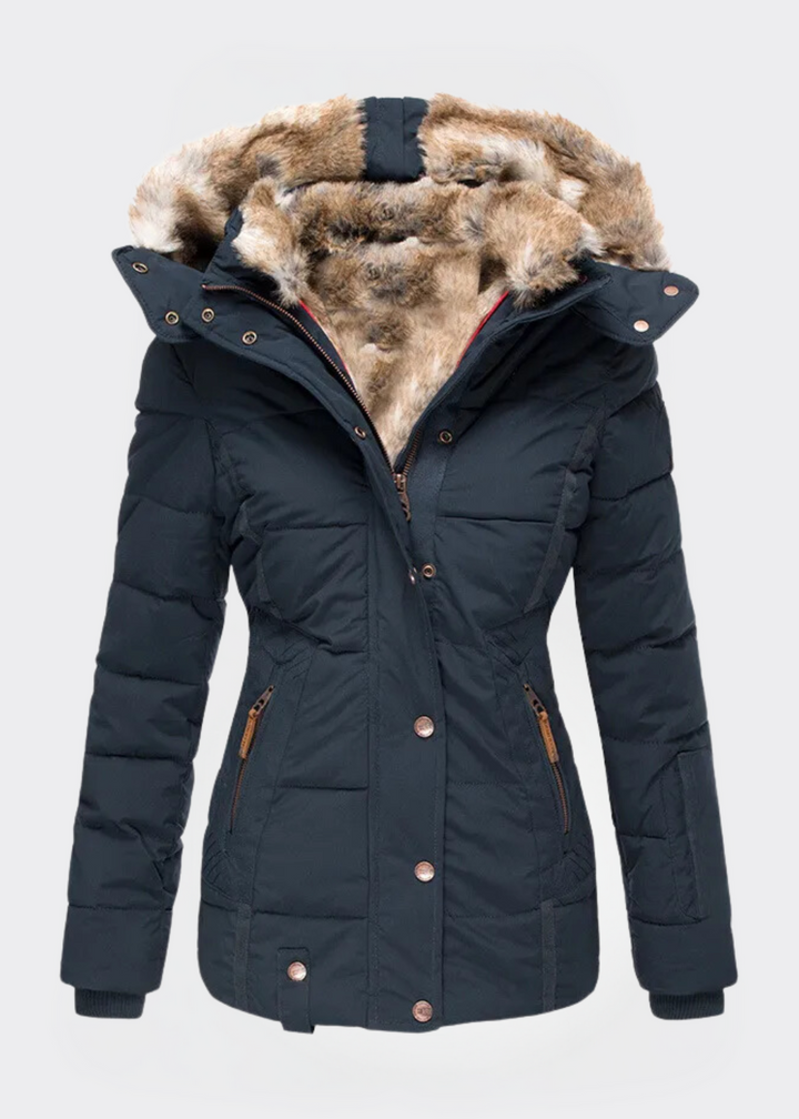 Women's Fleece Puffer Jacket Hooded Parka