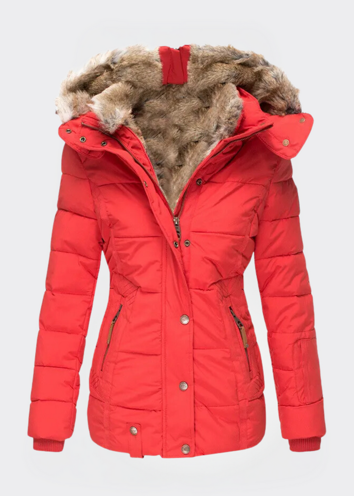 Women's Fleece Puffer Jacket Hooded Parka