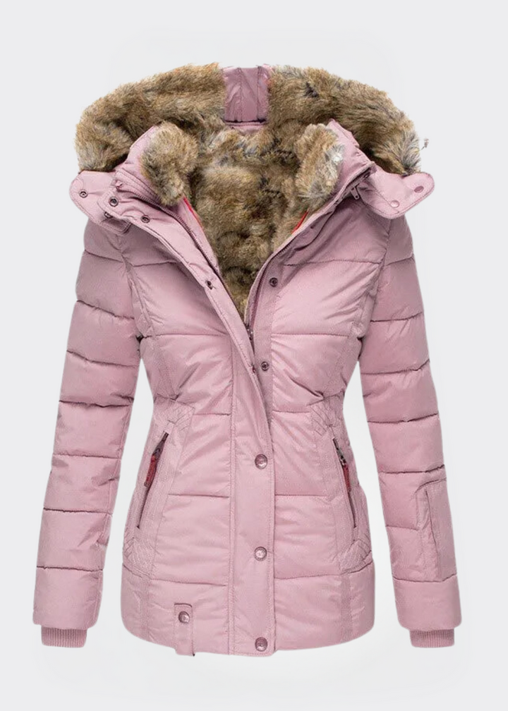 Women's Fleece Puffer Jacket Hooded Parka