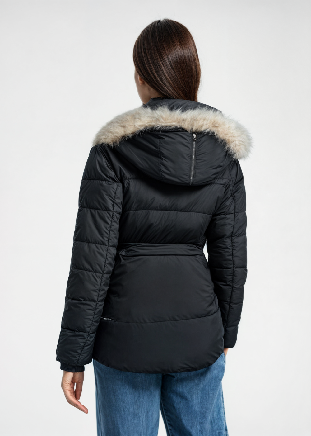 Women's Fleece Puffer Jacket Hooded Parka