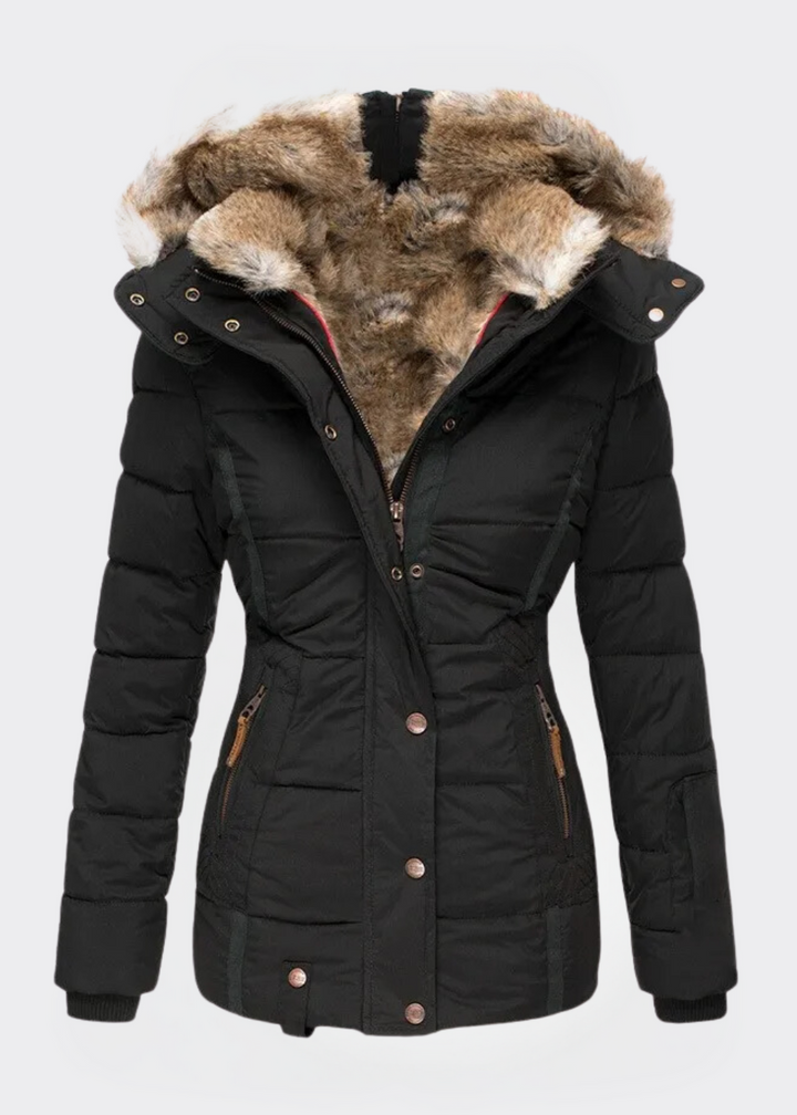Women's Fleece Puffer Jacket Hooded Parka