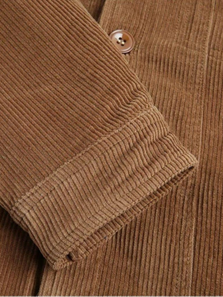 Men’s Fleece-Lined Corduroy Button-Front Trucker Jacket