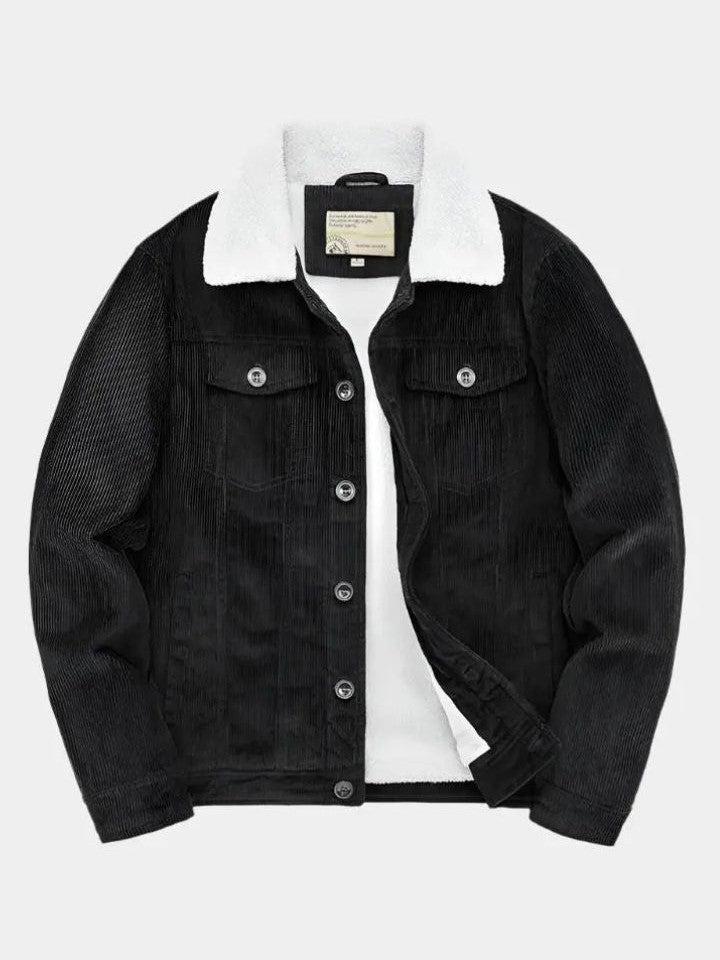 Men’s Fleece-Lined Corduroy Button-Front Trucker Jacket