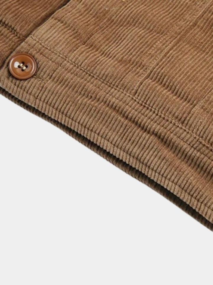 Men’s Fleece-Lined Corduroy Button-Front Trucker Jacket