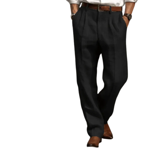 Men's Trousers Linen Wide Leg Pleated Casual Tailored Pants