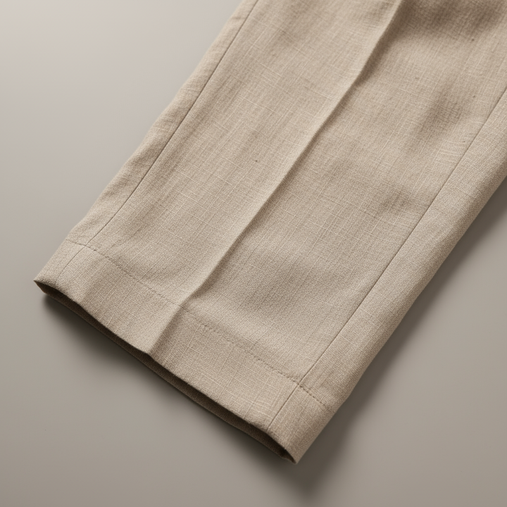 Men's Trousers Linen Wide Leg Pleated Casual Tailored Pants
