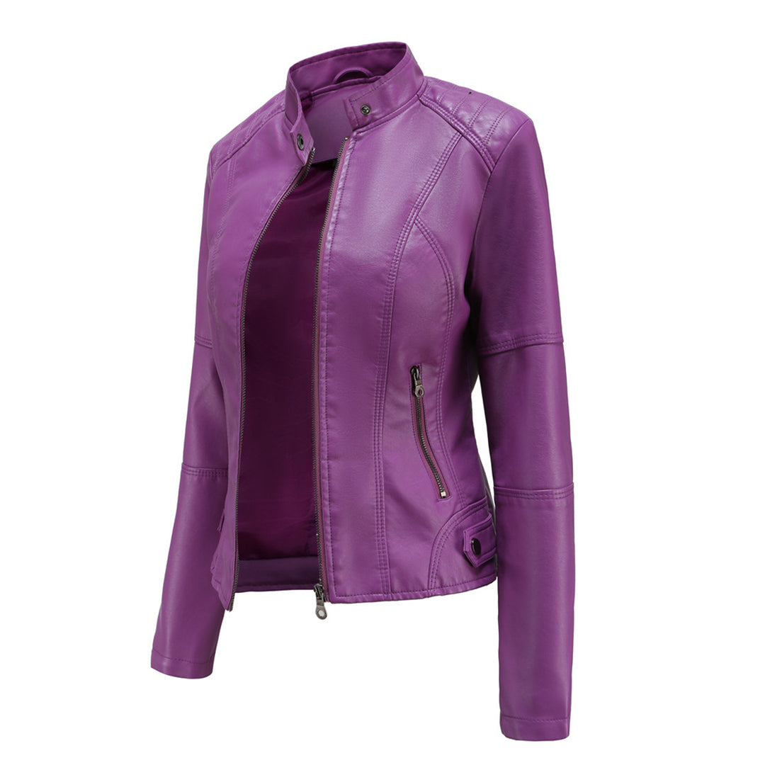 Women's Faux Leather Moto Biker Jacket