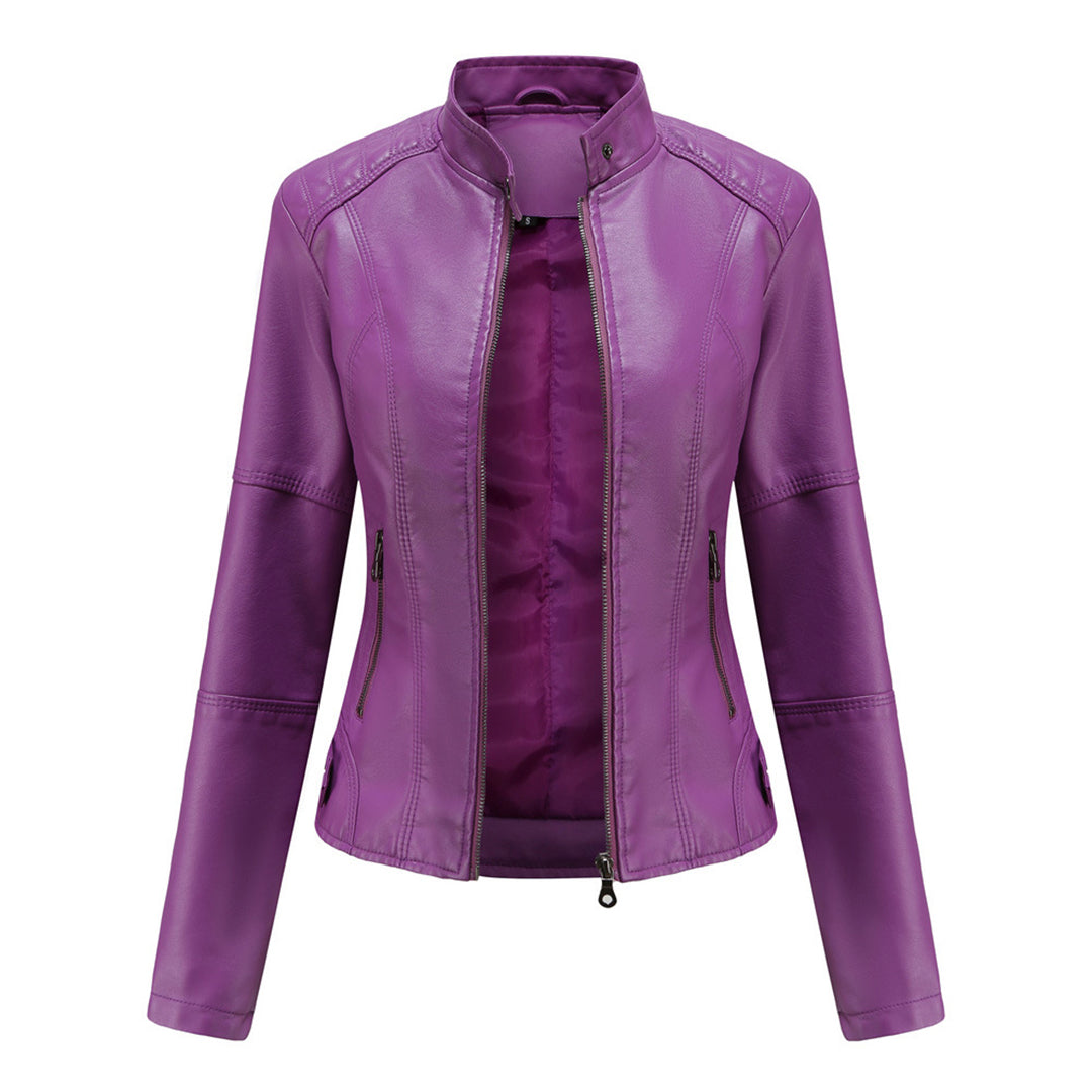 Women's Faux Leather Moto Biker Jacket