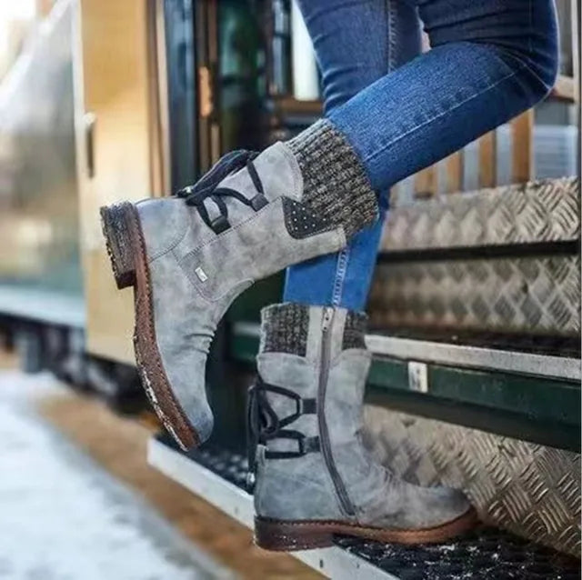 Women's Leather Mid Calf Boots